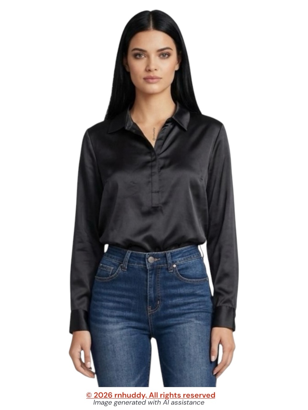 NWT Pleione 2X black satin blouse